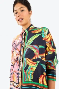 FARM RIO Mixed Scarves Shirtdress