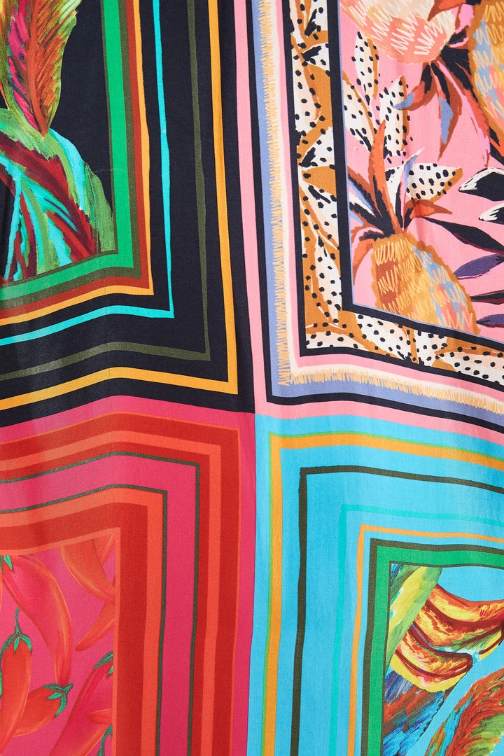 FARM RIO Mixed Scarves Shirtdress 5 FARM RIO Mixed Scarves Shirtdress