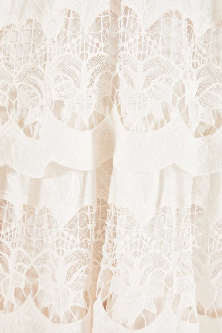 FARM RIO OFF WHITE RICHELIEU MIDI DRESS New In 4 FARM RIO OFF WHITE RICHELIEU MIDI DRESS New In