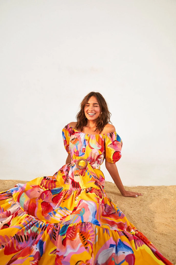FARM RIO NEON MACAWS MAXI DRESS 2 FARM RIO NEON MACAWS MAXI DRESS