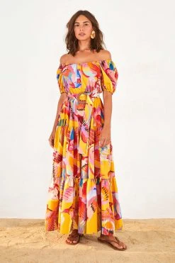 FARM RIO NEON MACAWS MAXI DRESS