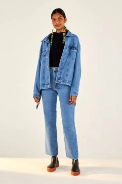 FARM RIO Outerwear YAWANAWA EMBROIDERED FRINGE DENIM JACKET 8 FARM RIO Outerwear YAWANAWA EMBROIDERED FRINGE DENIM JACKET