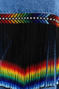 FARM RIO Outerwear YAWANAWA EMBROIDERED FRINGE DENIM JACKET 9 FARM RIO Outerwear YAWANAWA EMBROIDERED FRINGE DENIM JACKET