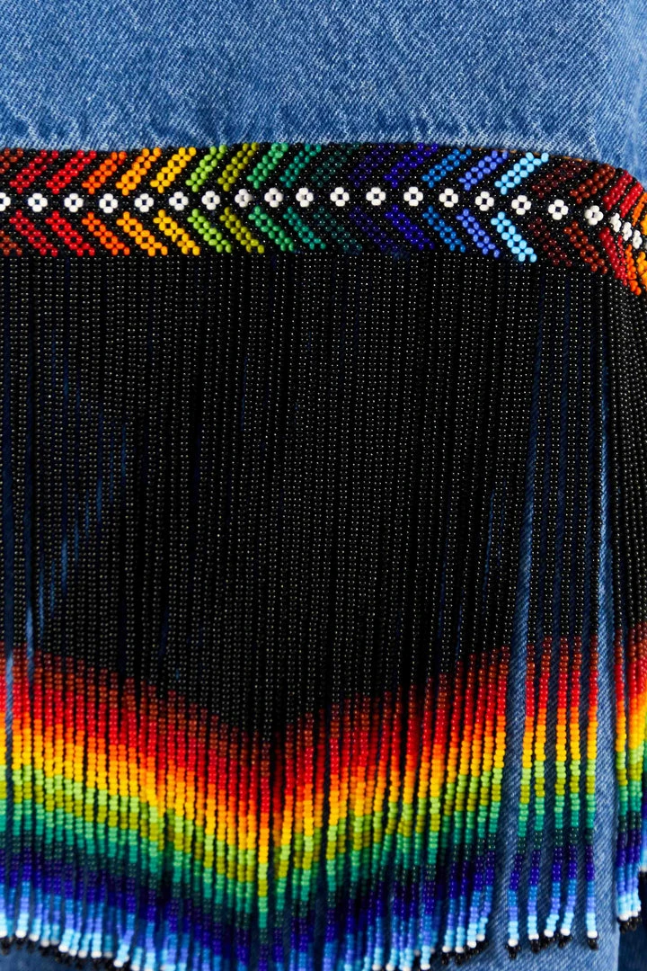 FARM RIO Outerwear YAWANAWA EMBROIDERED FRINGE DENIM JACKET 5 FARM RIO Outerwear YAWANAWA EMBROIDERED FRINGE DENIM JACKET