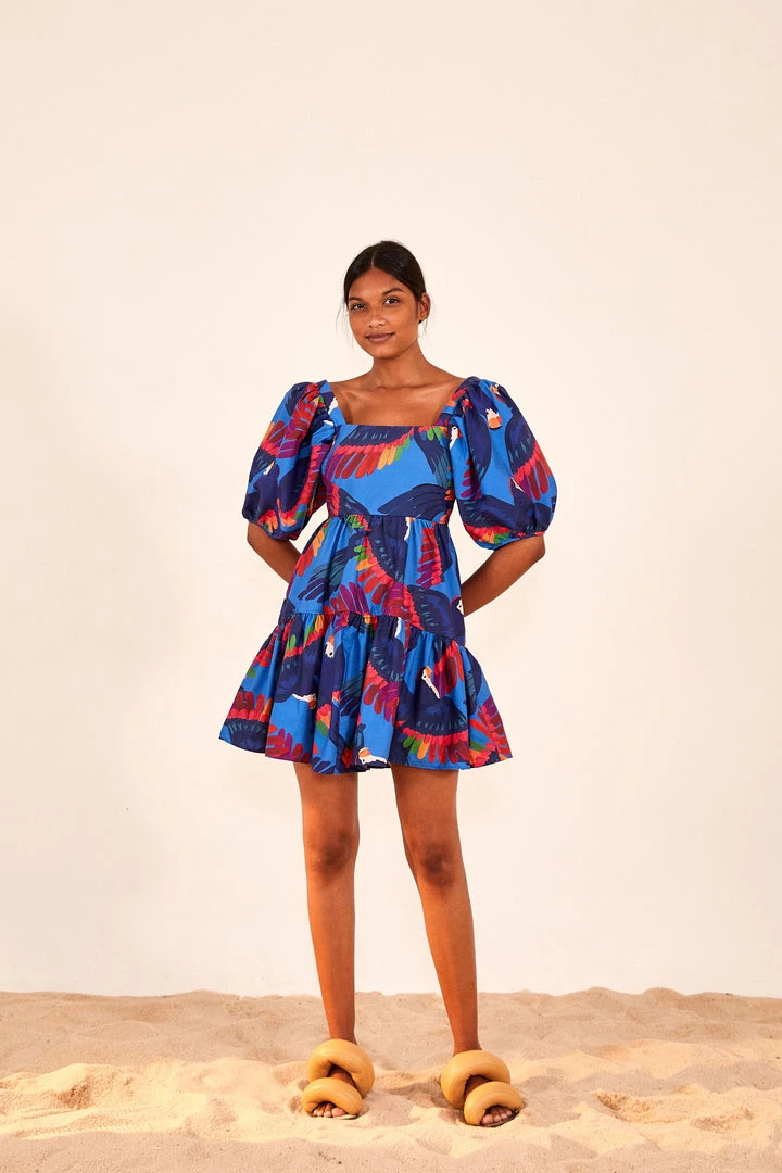 FARM RIO RAINBOW MACAW MINI DRESS New In 1 FARM RIO RAINBOW MACAW MINI DRESS New In