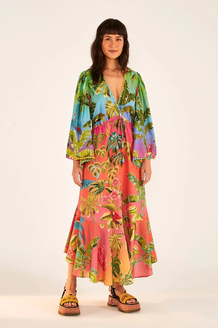 FARM RIO Most Loved Ombre Forest Ruffle Tunic Dress 1 FARM RIO Most Loved Ombre Forest Ruffle Tunic Dress