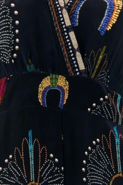 FARM RIO WONDERFUL HEADDRESS LONG SLEEVE JUMPSUIT New In 13 FARM RIO WONDERFUL HEADDRESS LONG SLEEVE JUMPSUIT New In