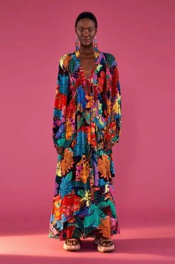 FARM RIO Most Loved Black Cool Leopards V Neck Maxi Dress 9 FARM RIO Most Loved Black Cool Leopards V Neck Maxi Dress