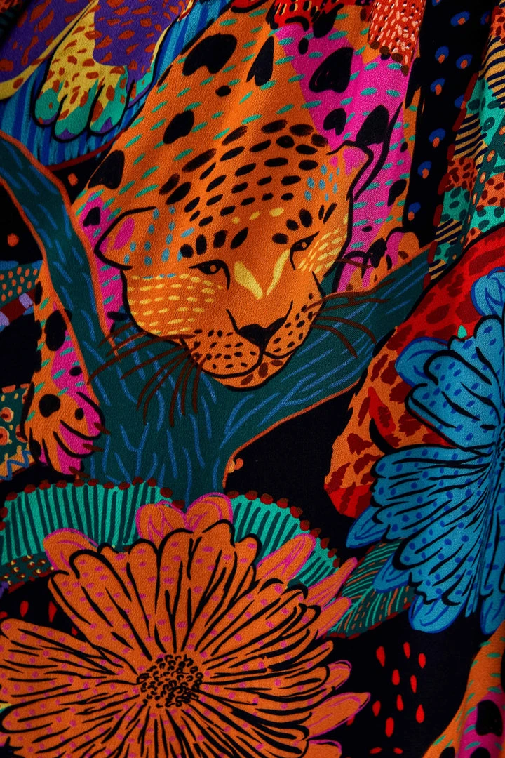 FARM RIO Most Loved Black Cool Leopards V Neck Maxi Dress 5 FARM RIO Most Loved Black Cool Leopards V Neck Maxi Dress