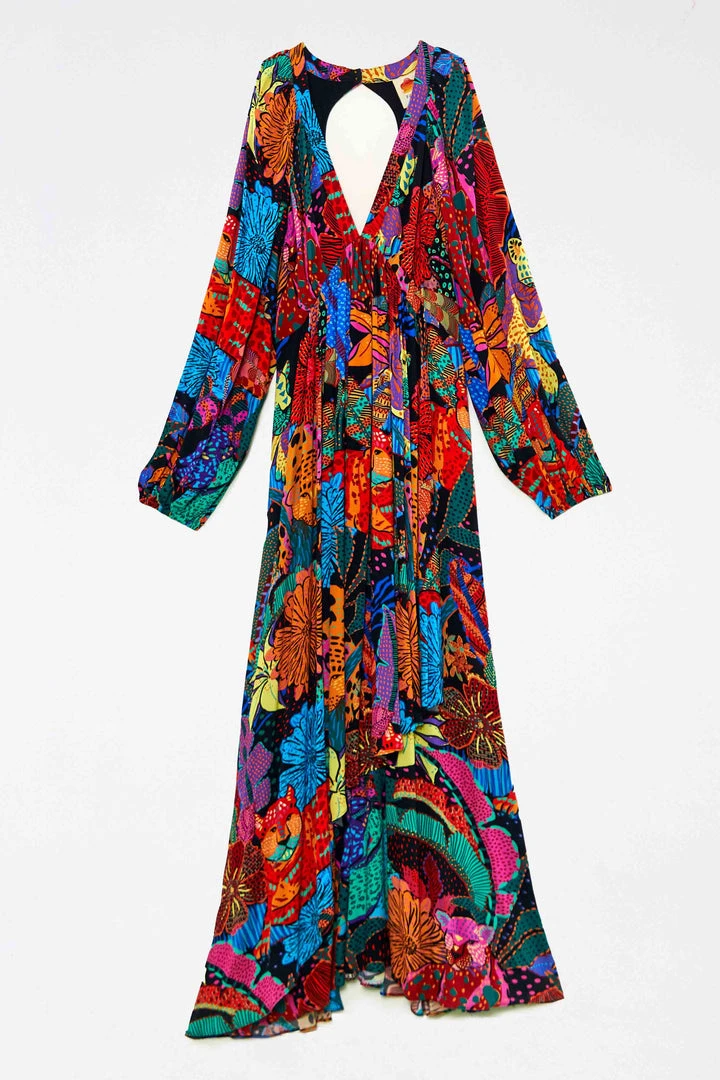 FARM RIO Most Loved Black Cool Leopards V Neck Maxi Dress 6 FARM RIO Most Loved Black Cool Leopards V Neck Maxi Dress