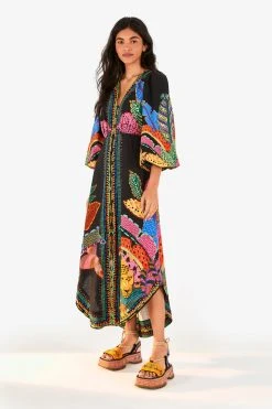 FARM Rio shop 51 FARM RIO Black Cool Leopards Maxi Dress