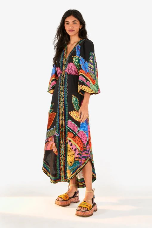 FARM RIO Black Cool Leopards Maxi Dress 7 FARM RIO Black Cool Leopards Maxi Dress