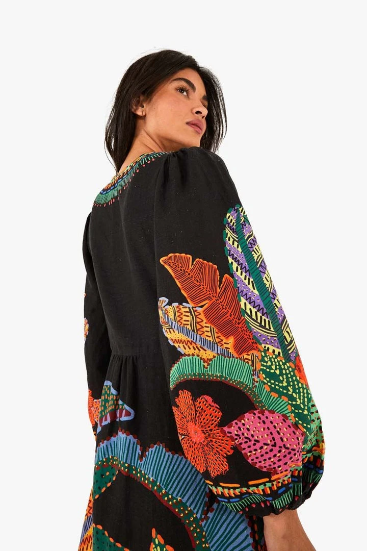 FARM RIO Black Cool Leopards Maxi Dress 2 FARM RIO Black Cool Leopards Maxi Dress