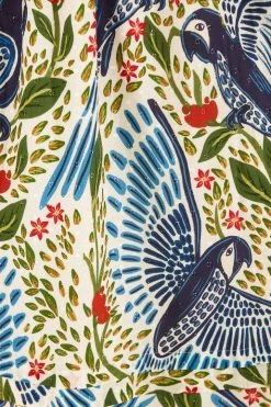 FARM RIO Most Loved Off White Macaw Flight Smocked Maxi Dress 10 FARM RIO Most Loved Off White Macaw Flight Smocked Maxi Dress