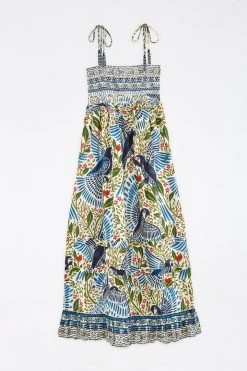 FARM RIO Most Loved Off White Macaw Flight Smocked Maxi Dress 11 FARM RIO Most Loved Off White Macaw Flight Smocked Maxi Dress