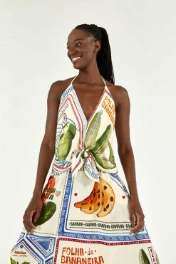 FARM RIO OUR STAMPS HALTER BLOUSE Most Loved