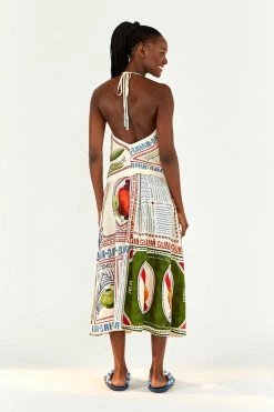 FARM RIO OUR STAMPS HALTER BLOUSE Most Loved