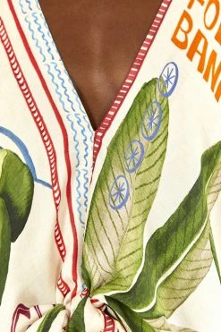 FARM RIO OUR STAMPS HALTER BLOUSE Most Loved 10 FARM RIO OUR STAMPS HALTER BLOUSE Most Loved