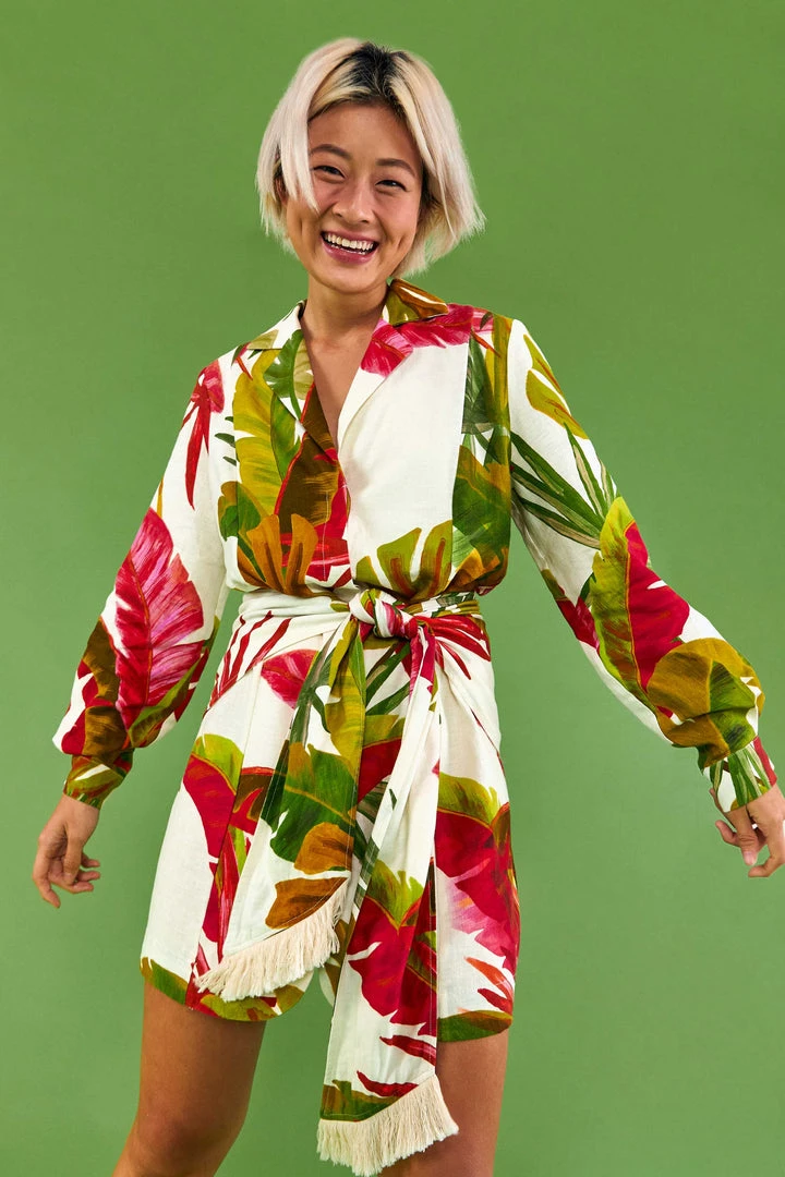 FARM RIO White Spring Forest Mini Dress Most Loved 1 FARM RIO White Spring Forest Mini Dress Most Loved