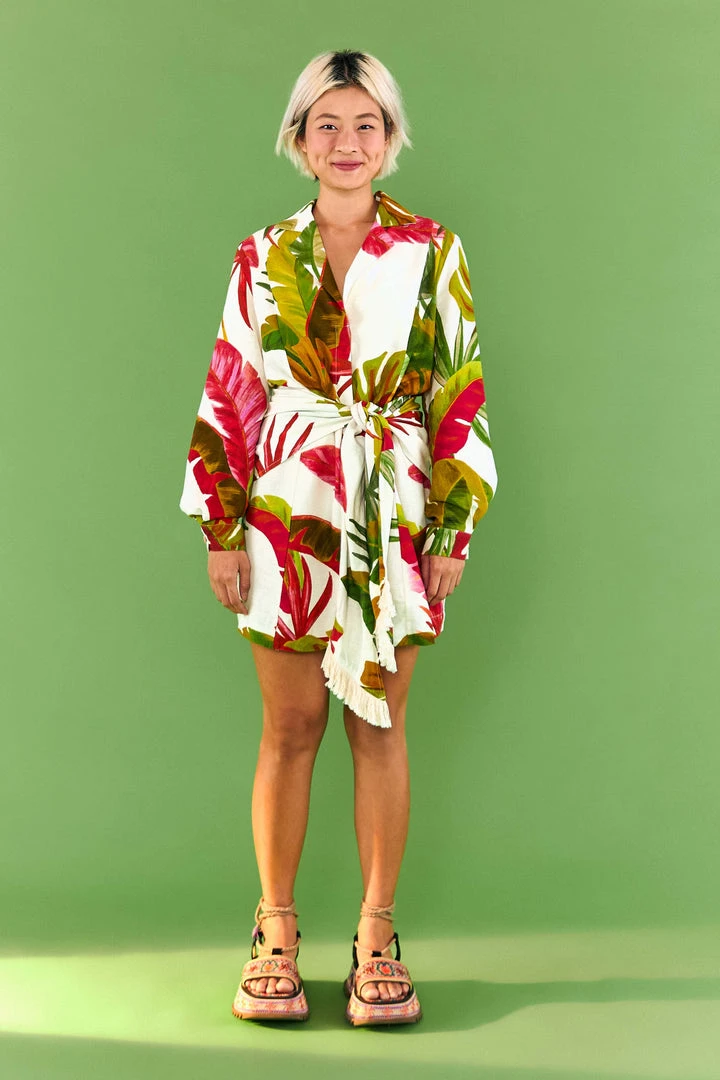 FARM RIO White Spring Forest Mini Dress Most Loved 4 FARM RIO White Spring Forest Mini Dress Most Loved