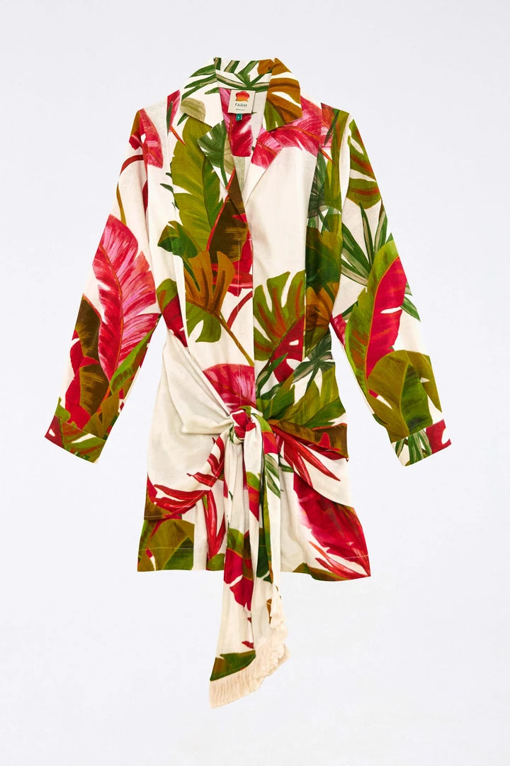 FARM RIO White Spring Forest Mini Dress Most Loved 5 FARM RIO White Spring Forest Mini Dress Most Loved