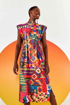 FARM RIO SUMMER PATCHES T SHIRT DRESS Most Loved