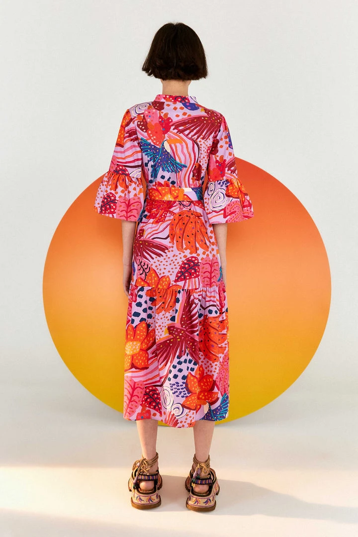 FARM RIO Most Loved LILAC COLORFUL PARTY MIDI DRESS 2 FARM RIO Most Loved LILAC COLORFUL PARTY MIDI DRESS