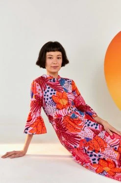 FARM RIO Most Loved LILAC COLORFUL PARTY MIDI DRESS 8 FARM RIO Most Loved LILAC COLORFUL PARTY MIDI DRESS