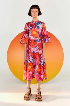 FARM RIO Most Loved LILAC COLORFUL PARTY MIDI DRESS 9 FARM RIO Most Loved LILAC COLORFUL PARTY MIDI DRESS