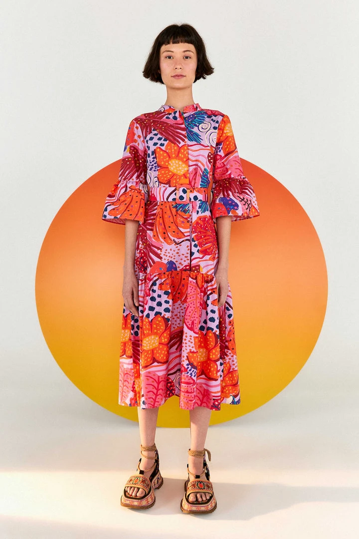 FARM RIO Most Loved LILAC COLORFUL PARTY MIDI DRESS 4 FARM RIO Most Loved LILAC COLORFUL PARTY MIDI DRESS