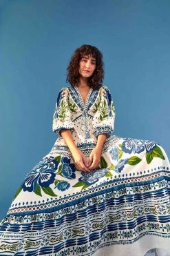 FARM RIO Most Loved Off White Macaw Flight Maxi Dress