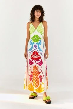 FARM RIO Most Loved Tropical Graphic Placed Maxi Dress