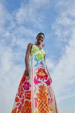FARM RIO Most Loved Tropical Graphic Placed Maxi Dress