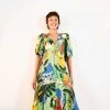 FARM RIO Vintage Toucans Button-Down Midi Dress New In