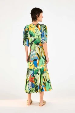 FARM RIO Vintage Toucans Button-Down Midi Dress New In 9 FARM RIO Vintage Toucans Button-Down Midi Dress New In