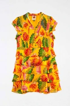 FARM RIO Yellow Beaks & Bananas Layered Mini Dress 10 FARM RIO Yellow Beaks & Bananas Layered Mini Dress