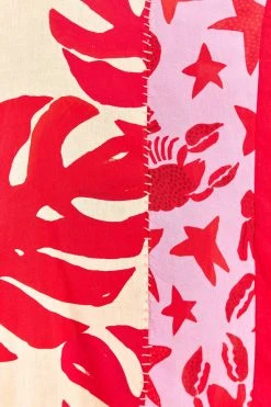 FARM RIO Mixed Red Monstera Asymmetrical Midi Dress 12 FARM RIO Mixed Red Monstera Asymmetrical Midi Dress