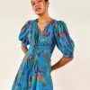 FARM RIO Blue Ocean Stories Mini Dress