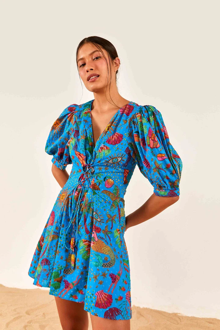 FARM RIO Blue Ocean Stories Mini Dress 1 FARM RIO Blue Ocean Stories Mini Dress