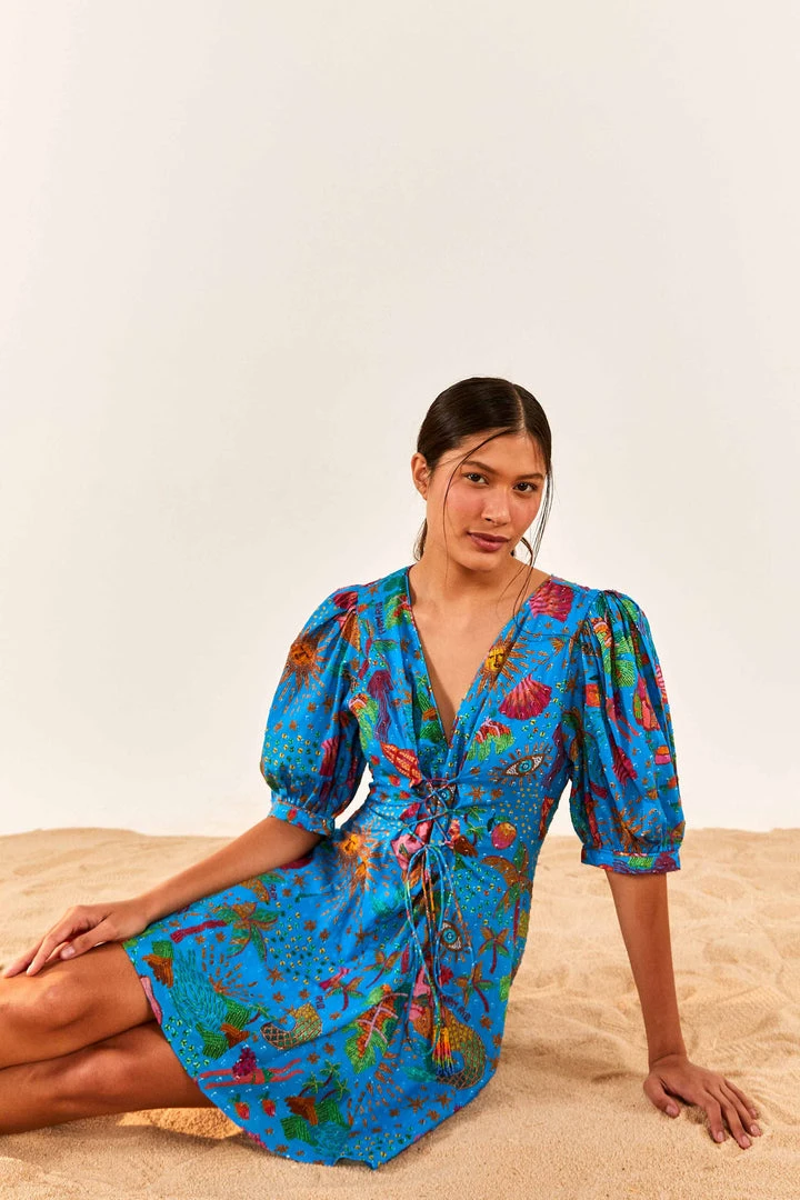 FARM RIO Blue Ocean Stories Mini Dress 2 FARM RIO Blue Ocean Stories Mini Dress