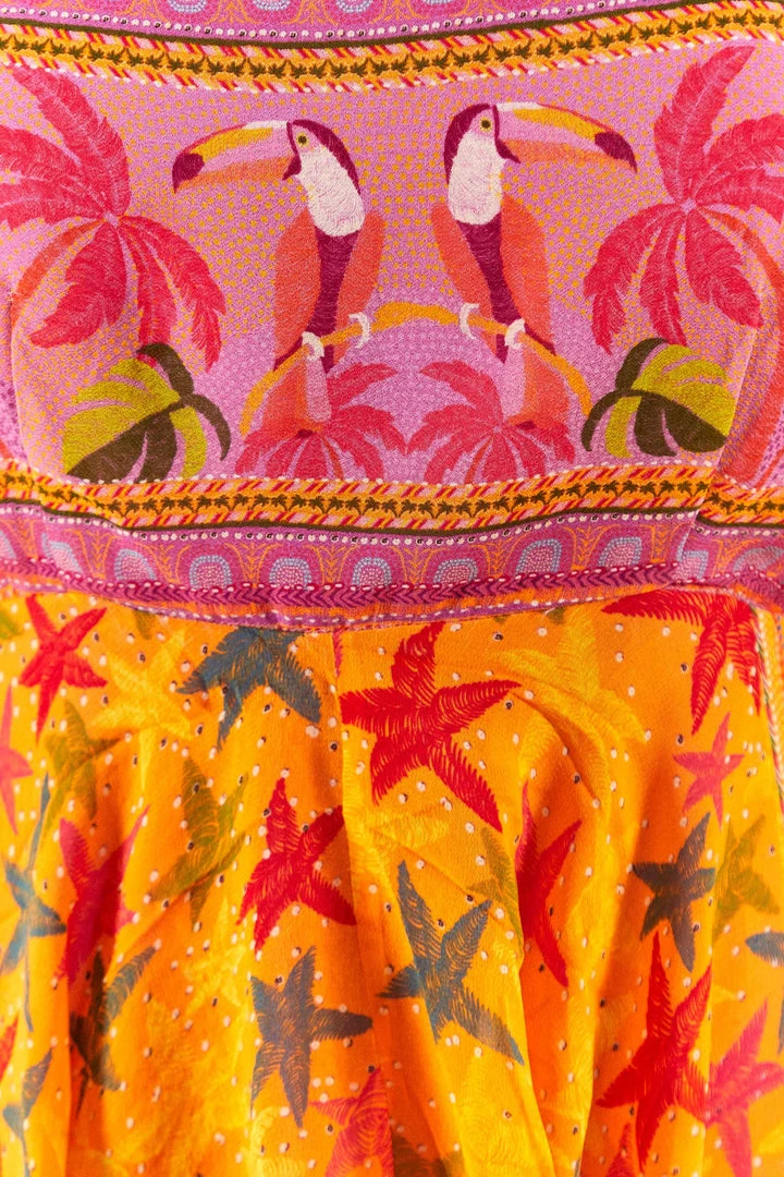 FARM RIO New In Mixed Scarves Layered Midi Dress 6 FARM RIO New In Mixed Scarves Layered Midi Dress