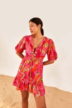 FARM RIO Fruit Brush Mini Dress New In