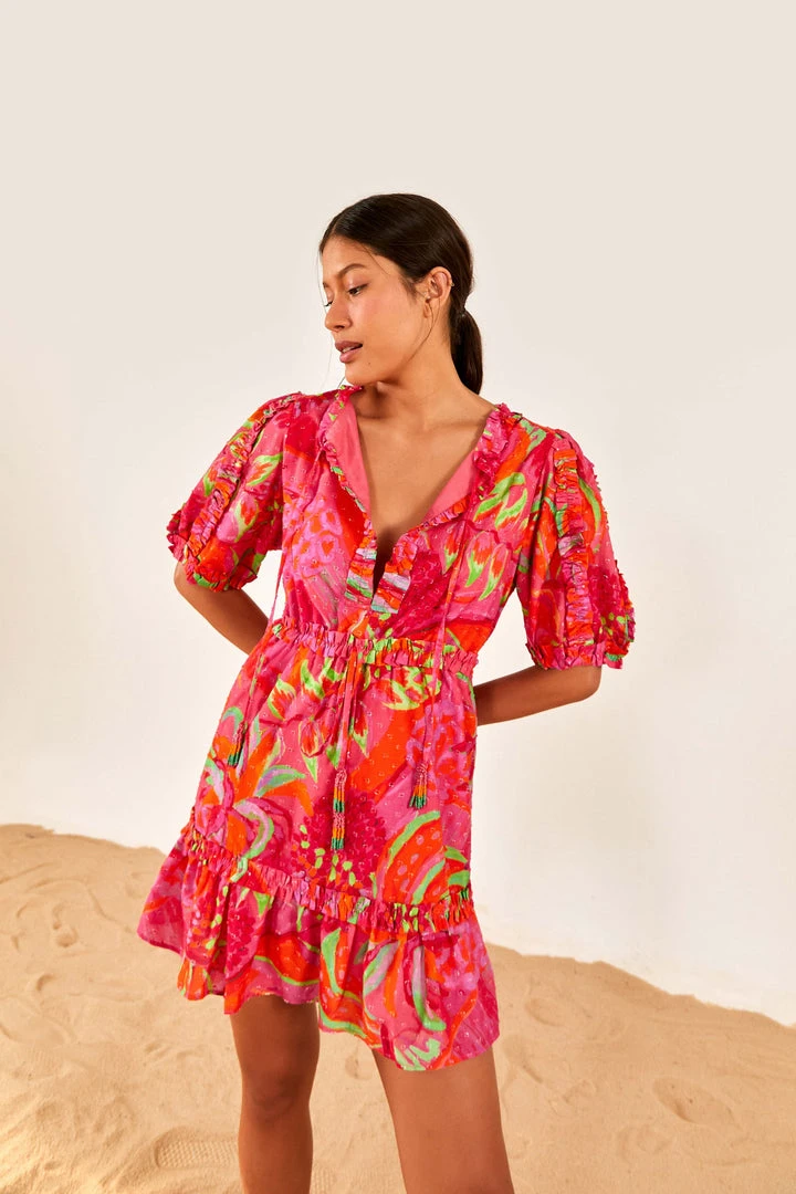 FARM RIO Fruit Brush Mini Dress New In 1 FARM RIO Fruit Brush Mini Dress New In