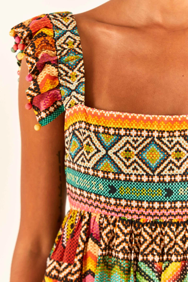 FARM RIO Banana Scarves Square Neck Maxi Dress New In 5 FARM RIO Banana Scarves Square Neck Maxi Dress New In