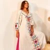 FARM RIO New In White Macaw Embroidered Maxi Dress