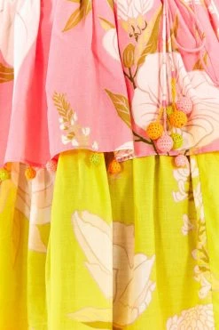 FARM RIO New In Mixed Neon Garden Layered Mini Dress 12 FARM RIO New In Mixed Neon Garden Layered Mini Dress