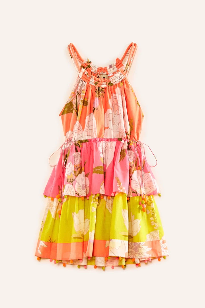 FARM RIO New In Mixed Neon Garden Layered Mini Dress 7 FARM RIO New In Mixed Neon Garden Layered Mini Dress