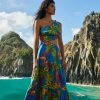 FARM RIO Blue Sunny Day One-Shoulder Maxi Dress