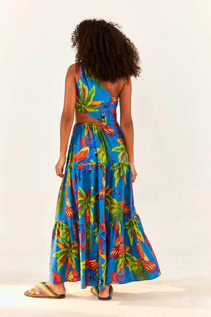 FARM RIO Blue Sunny Day One-Shoulder Maxi Dress 2 FARM RIO Blue Sunny Day One-Shoulder Maxi Dress