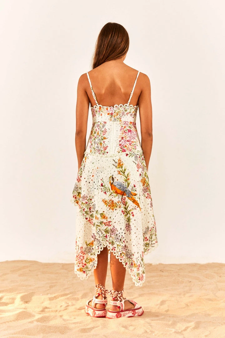 FARM RIO Delicate Forest Scarves Midi Dress New In 2 FARM RIO Delicate Forest Scarves Midi Dress New In